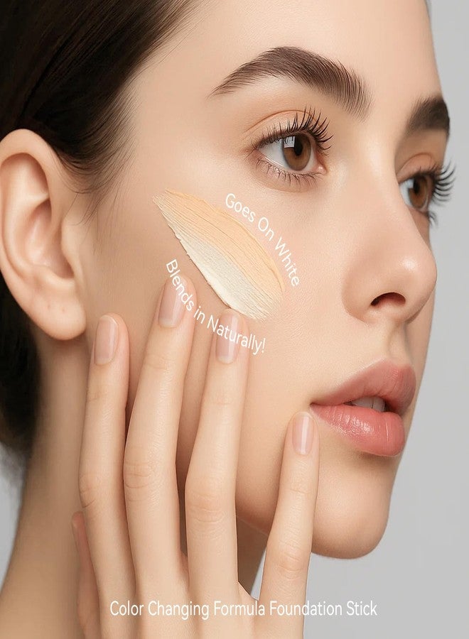 إيلهو كريم أساس متغير اللون، 2 في 1 كريم أساس كوري أبيض مزدوج الأطراف مع فرشاة، تغطية كاملة، مطابق للون البشرة، كريم أساس مرطب لإطلالة خالية من العيوب، (طبيعي) - Image 3